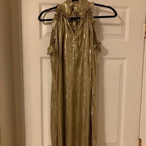 Rachel Zoe Gold Metallic Dress SZ 12